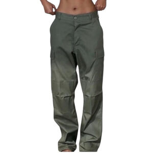 Local European Olive Utility Wide-Leg Cargo Pants